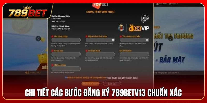 Quy trình đăng ký 789BET chi tiết dành cho người dùng mới. 